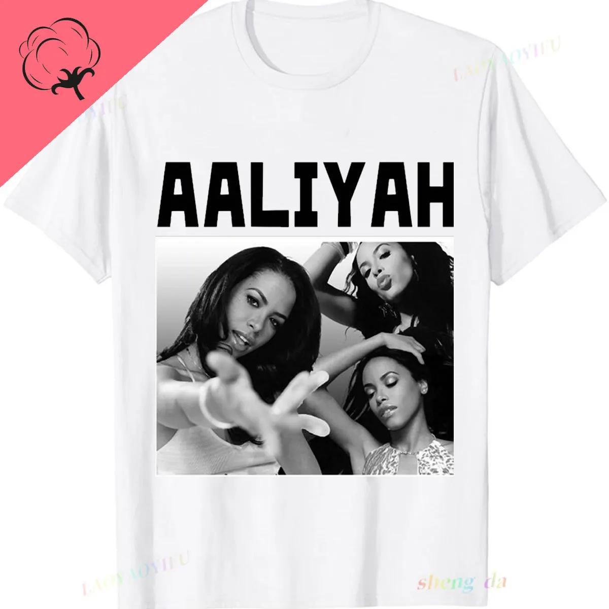 

Playeras Aaliyah Unisex Short Sleeve Graphic Print Custom Pure Cotton Tshirt OCollar Camisetas Clothes S