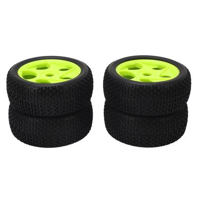 4 szt. Opony RC 5 otworów średnica sześciokątna 17 mm solidne zielone obręcze kół RC opony do samochodu RC Traxxas 18