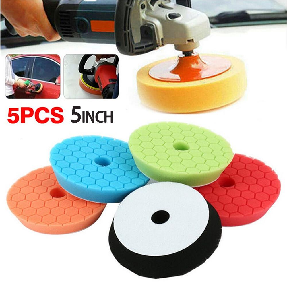 5" 5pcs Mix Color Car Spong Buffing Polishing Pads & Buffing Pads For DA/RO/GA Car Buffer Polisher