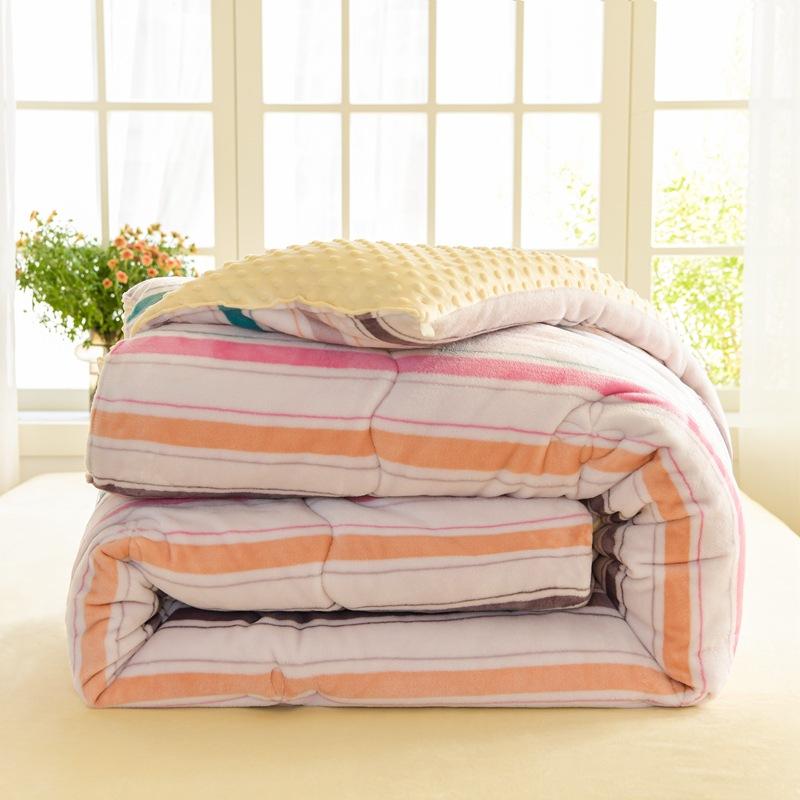 

Milk fleece printing warm winter quilt household winter thickened quilt single quilt core plaid printing 150x200cm 2kg