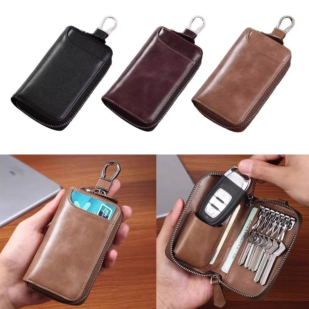 PU Leather Key Organizer Pouch Fashion Key Storage Organizer Car Key Wallet Commuting Use