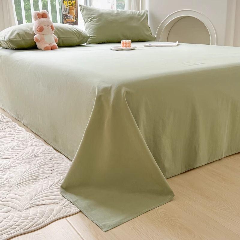 Plaid Thick Skin-friendly Pink Bed Sheet For Student Dorm Single Double Bed