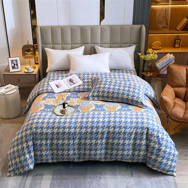 Luxury Flower Style Cotton Duvet Cover Skin-friendly Soft Bedding White Floral Botanical Pattern Comforter Cover with Zipper