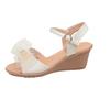 Large-sized Sandals Fish-mouthed Wedge Heels One-button Women's Shoes