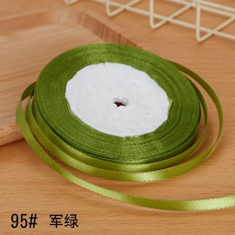6mm Satin Ribbon DIY Artificial Silk Material Christmas Halloween Wedding Birthday Party DecorationHandmade Bows Gift Wrapping