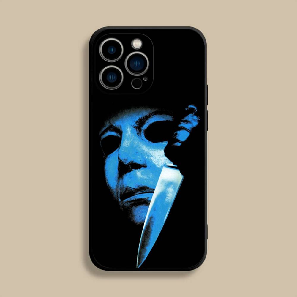 

Halloween M-Michael Myers Phone Case For iPhone 17,16,15,14,13,12,Pro,Max,Plus,E,SE4,Air,Mini Black Soft Cover iPhone15