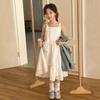 Girls Sleeveless Solid Lace Princess Dress Summer Casual Chic Outfit