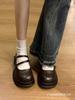 Brown Round Head College Style Small Leather Shoes Soft Sole British Style Japanese Mary Jane Small Leather Shoes