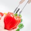 Red Bell Pepper Corer 304 Stainless Steel Pepper Corer Seed Remover Tool Fruit Core Remover Pepper Deseeder Kitchen Gadget