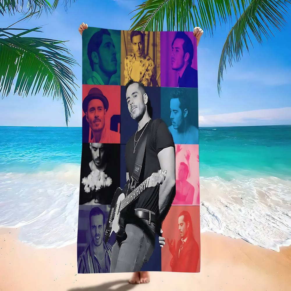 

J-Jose Madero Singer Microfiber Printed Beach Towel Mountain Climbing Yoga Beach Swimming Running Absorbent Soft Towel W40*H60(CM)