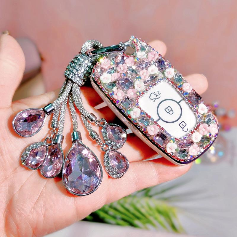 Diamond-Studded Key Cover for Ford Cars and Women's Handbags
