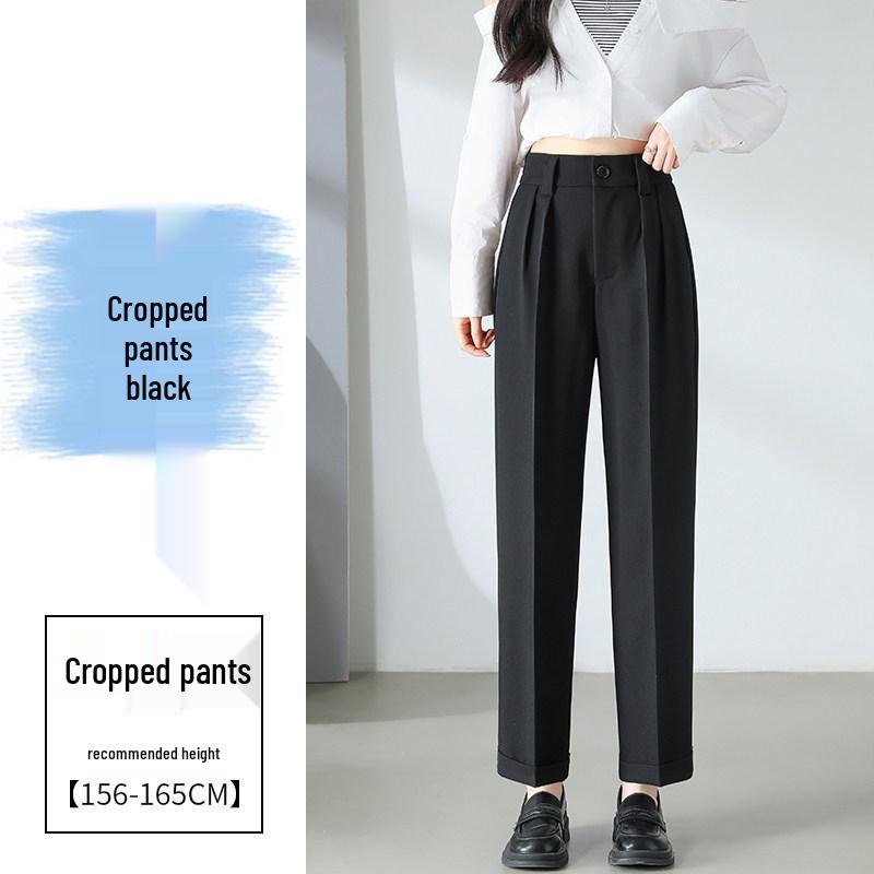 Costume Pantalon Harem Taille Haute pour Femme - Pantalon Cigarette Droit Décontracté Printemps/Été