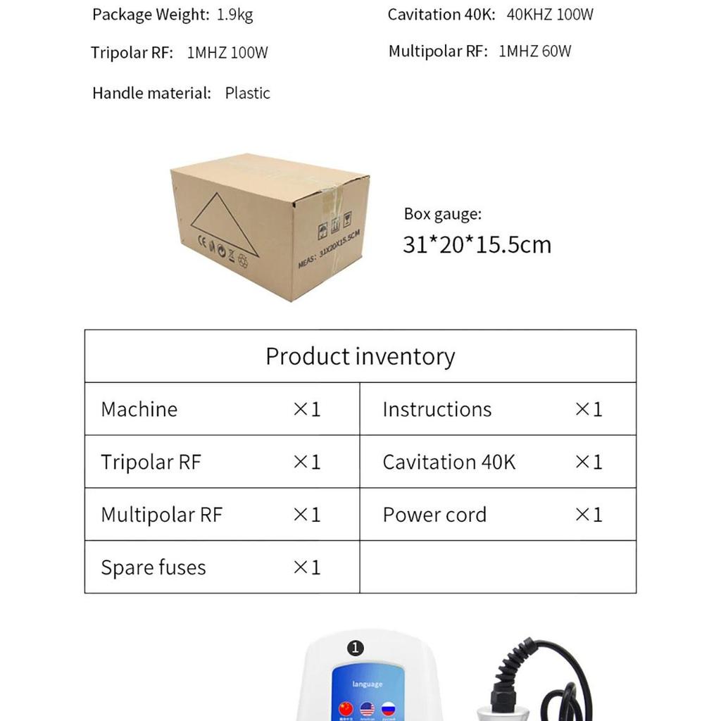 40K Ultrasonic Cavitation RF Machine for Body Facial Slimming Fat Reduction