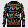 Maglione Brutto di Natale con Stampa al Neon per Uomo Moda Festiva Manica Lunga Felpe per Riunioni Pullover Oversize Casual