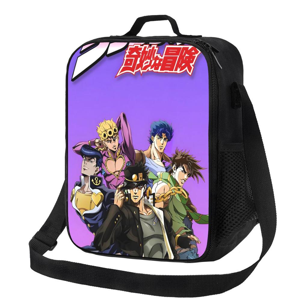 Jojo Bizarre Adventure Anime Cartoon Insulated Lunch Bag for School Picnic Storage Food Boxes Portable Container Lunch Box Tote