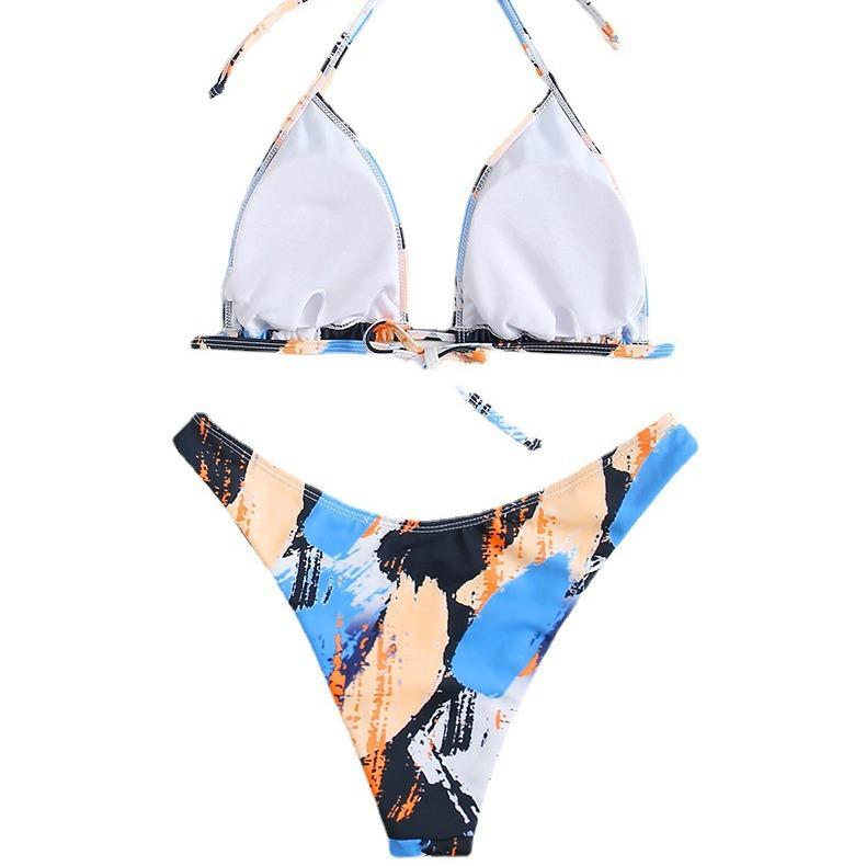 2025 Women's Butterfly Print Halter Bikini: Sexy European & American Style Swimsuit