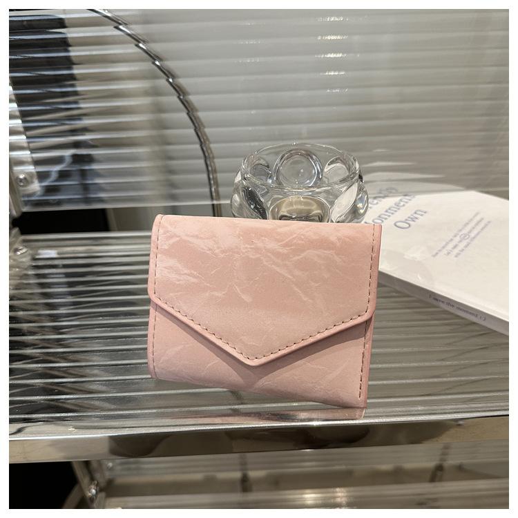 

Новый маленький женский кошелек, короткий, тонкий, студенческий, милый, однотонный, мини, тонкий, простой кошелек, кардхолдер, женский розовый