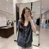 2026 Summer Plus Size Slimming French Petal Collar Shirt for Women