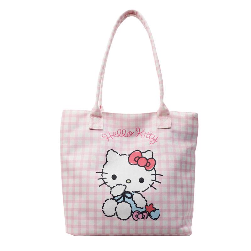 Cute Kitty Cat Canvas Bag, Girl's Handbag, One Shoulder, Summer Versatile Commuter, Large Capacity New Tote Bag
