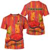 3D Print Cool Flame Graffiti Pattern Pickleball T-shirt Unisex Custom Your Name O-neck Short Sleeve Tee Shirts Summer Breathable