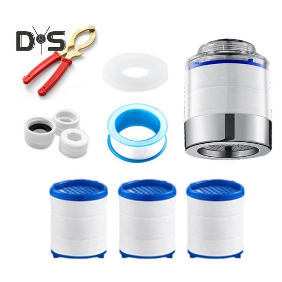 

Фильтр для воды на кран с 3 сменными фильтрами, универсальный, простая установка, адаптер для фильтра для кухонной раковины белый