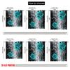 2D Flat Printing 2pcs Window Drapes Turquoise Floral Raindrops Versatile Durable Polyester,Without Electricity Family Party