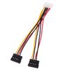 Ide Molex 4 Pin To 2 X Sata Power Cable Serial Ata Y Splitter Hard Driver Dual Extension Cord Adapter Connector