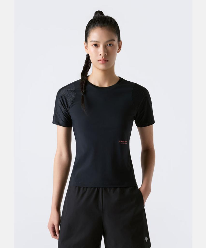 DESCENTE Women'S Mesh Slim Fit Short Sleeve T-Shirt Black Sr322Rts73