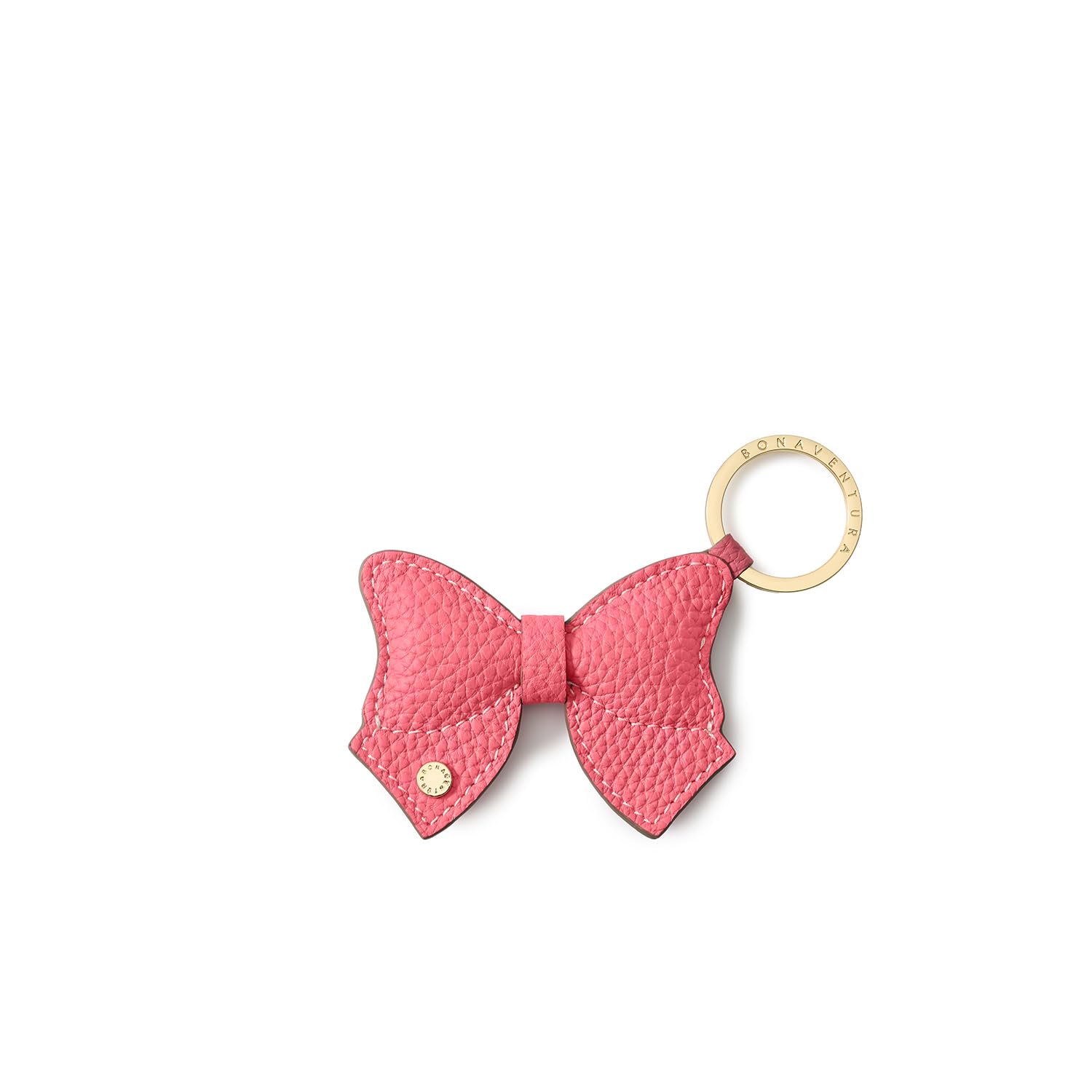 

BONAVENTURA Key Ring Charm (Ribbon) [Azalee x Toffee Pink] Keychain Charm, European-Grade Genuine Leather, Gift (BCHAXB-APTP)