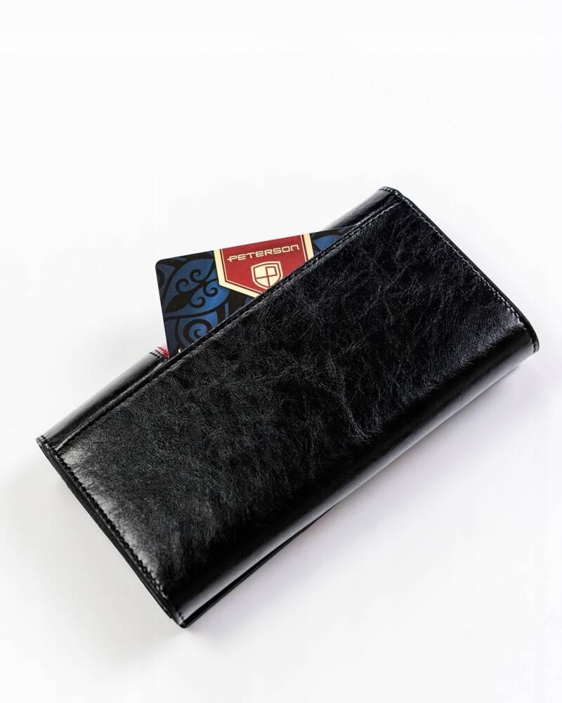 Women's leather wallet with snake print - Peterson