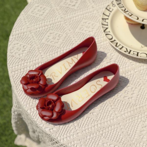 Fashion All-Match High Heels Jelly Shoes Open Toe 2025 Sandals Shallow Mouth Anti-Skid Peep New Girls Comfort Fashion Clear Scandals Flo