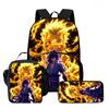 NARUTO Cartoon 3Pcs School Kit Durable Lightweight Backpack Front Pocket Lunch Bag Pencil Pouch For Kids Boys Girls Age 5-10