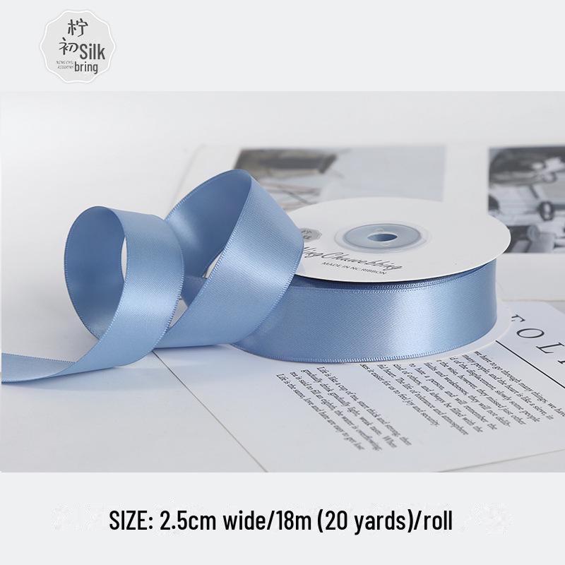 

2,5 см зашифрованная двухсторонняя полиэстеровая лента для свадебных бантов и высококачественной упаковки подарков