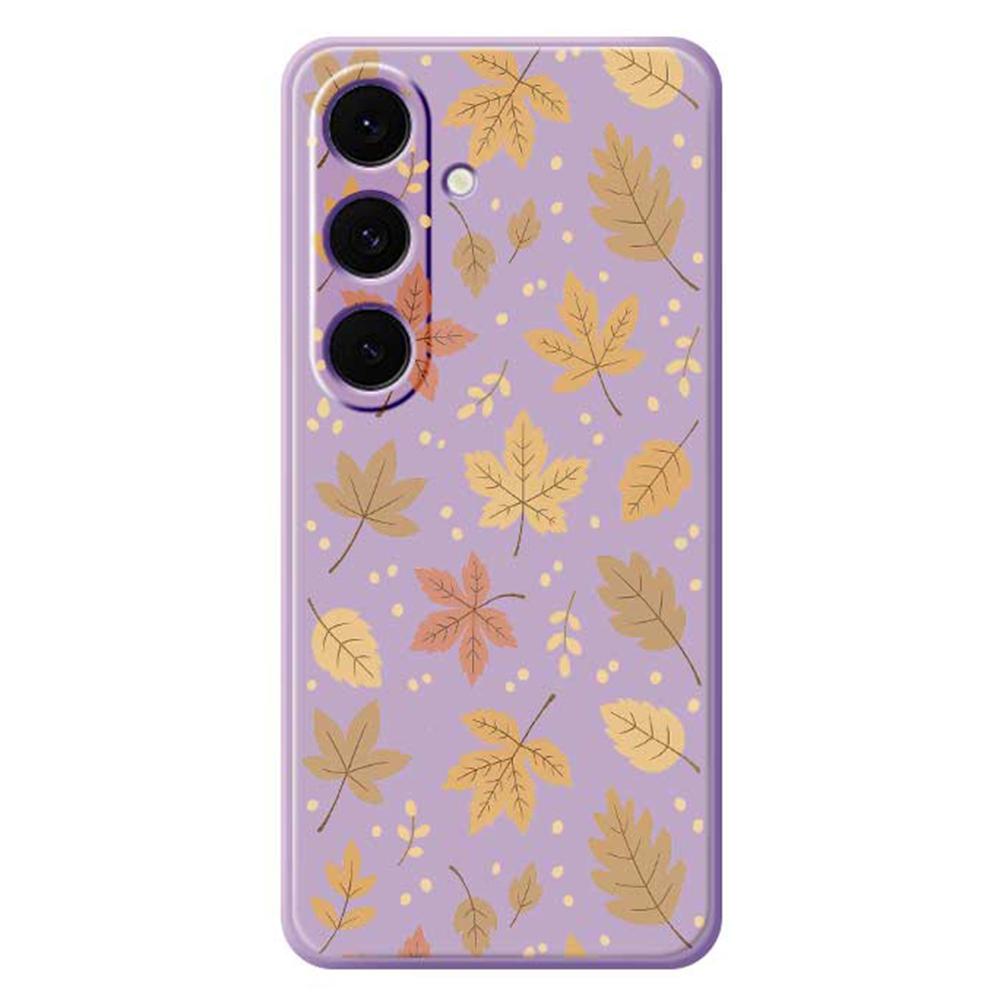 For Samsung Galaxy S24 FE Case Leaves Pattern Printing Straight Edge TPU Phone Back Cover