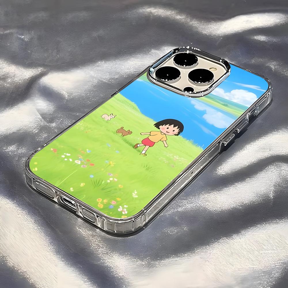 Chibi Maruko-chan Phone Case For IPhone 17 Pro Max 16 15 14 Pro Max IPhone 13 Pro Max 11 Plus Transparent Cover