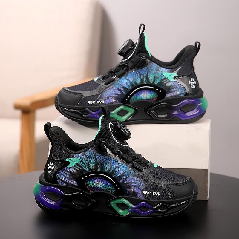 Children's professional basketball shoes 2025 spring new middle-aged and older children's mesh breathable high-top actual shock-absorbing sports shoe