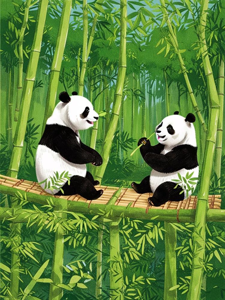 

5D DIY Алмазная картина Панда Бамбук Полная круглая Алмазная мозаика Животное Алмазная вышивка Комплект Стразы Украшение для дома 2024 Новинка Full Round 20x30CM