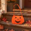 Candy Holder for Kids Halloween Pumpkin Bag Kids, Small Trick or Treat Bucket, Reusable Soft Face Basket with Handle Party Decoration