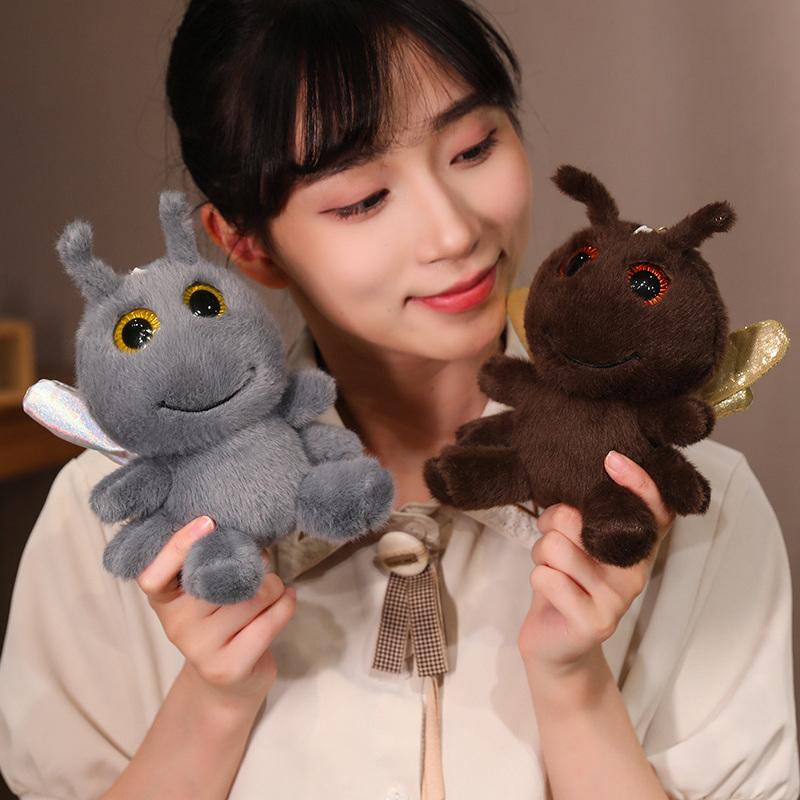 Dragonfly Plushie Pendant Insects Series Toys Soft Stuffed Animal Cartoon Ant Dragonfly Bee Toys Key Buckle Trendy Gift