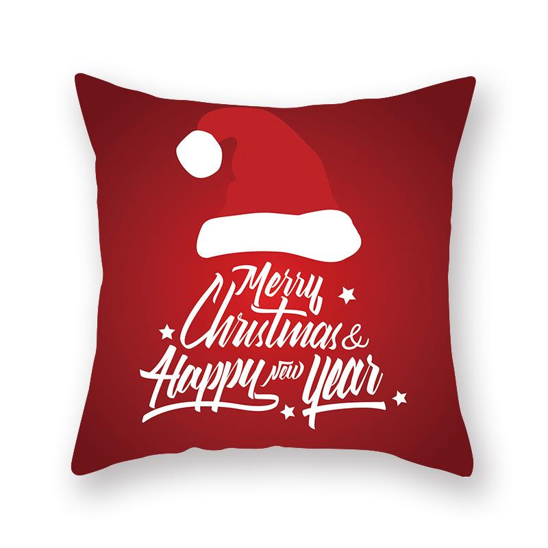 Cartoon Print Christmas Pillow Holiday Decoration Sofa Pillow Case Christmas Cushion