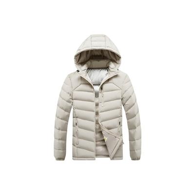 Cotton-padded Men's Winter Solid Color Graphene Slim-fit Removable Cap Thickened Hooded Jacket Men's