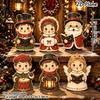 Wooden Tiered Tray Decor 6Pcs Christmas Tabletop Signs, Xmas Sign Decor, Santa Winter Holiday Home Accents Snowman Reindeer Gingerbread House