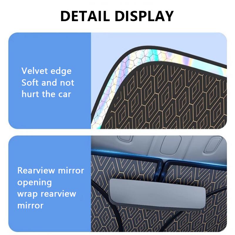 Car Windshield Curtains UV-Reflective Laser Layer Sun Shade Windscreen Sun Protection Cover Cooling Heat Shield Curtain