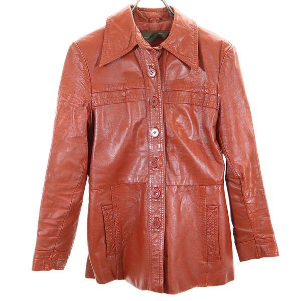 

top skins 70s vintage leather jacket Brown Genuine Leather Women Used