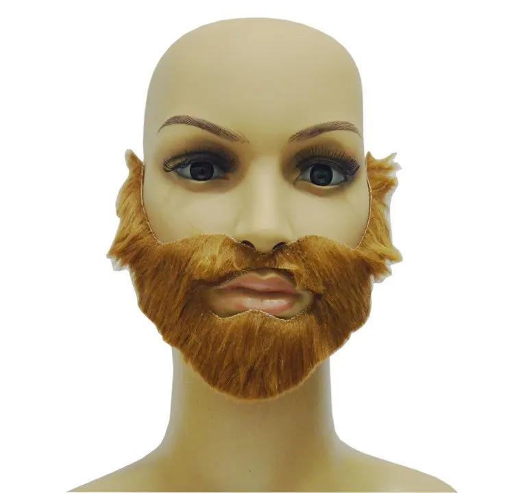 

Halloween Prom Props Fake Beard Black Beards Men Funny Beard Flannel Beard Wedding Decoration Christmas Novelty Party Supplies коричневий
