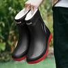 Fashion Fashion Men's Rain Boots Winter Cotton Warm Work Boots Men Wear-resistant Outdoor Work Rubber Boot Waterproo Boot Fishing Shoes