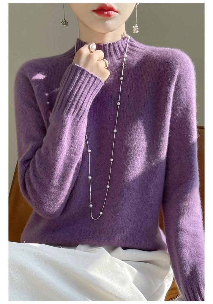 Stylish Soft Wool Half-High Neck Sweater: Age-Defying, Casual and Ready-to-Wear Base Layer