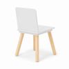 Chaise Enfant en Bois GINGER HOME, Style Scandinave, MDF et Pin, Bords Arrondis, Blanche, 26,8x26,8x50 cm