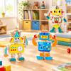 3 Pieces 3D Robot Construction Toy Articulated Wooden Building Kit