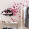Vivid Wall Stickers Eyelashes Butterfly Removable Decoration For Living Room Bedroom Background Wall